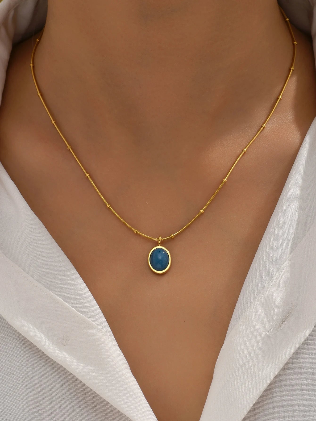 SEA BLUE AQUAMARINE NECKLACE